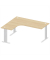 Schreibtisch Jumboform Basic M MULTI M, 74cm (H), 180x160cm (BxT), L-Form, buche / silber
