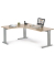 Schreibtisch Jumboform Basic M MULTI M, 74cm (H), 180x160cm (BxT), L-Form, buche / silber