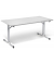Klapptisch MODUL, 160x80cm (BxT), 72cm (H), Holz, rechteckig, lichtgrau / silber