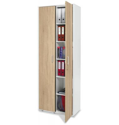 Aktenschrank EVO 271041, abschlie&szlig;bar, 2x6 OH, wei&szlig;/wildeiche, 80x221,5x42cm (BxHxT)