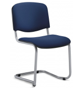 Besucherschwinger ISO, dunkelblau / silber, ohne Armlehnen, Freischwinger
