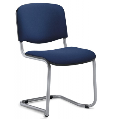 Besucherschwinger ISO, dunkelblau / silber, ohne Armlehnen, Freischwinger