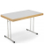 Klapptisch, 120x70cm (BxT), 73,8cm (H), Holz, rechteckig, grau / chrom