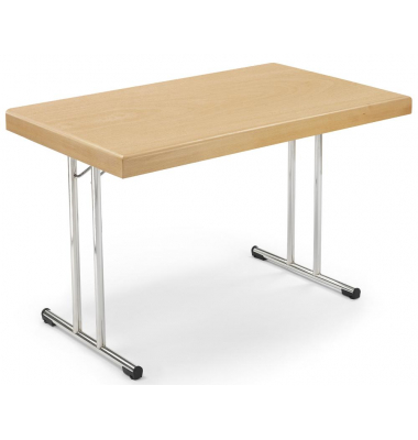 Klapptisch, 73,8cm (H), 120x70cm (BxT), rechteckig, buche / chrom