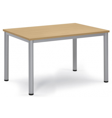 Besprechungstisch 259686, 72cm (H), 120x80cm (BxT), 6 Personen, rechteckig, buche / silber