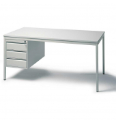 Schreibtischkombination BASE L 256474, 72cm (H), 200x80cm (BxT), rechteckig, lichtgrau / lichtgrau
