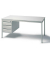 Schreibtischkombination BASE L, 72cm (H), 200x80cm (BxT), rechteckig, lichtgrau / lichtgrau