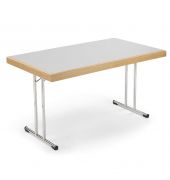 Klapptisch, 150x80cm (BxT), 73,8cm (H), Holz, rechteckig, grau / chrom
