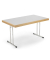 Klapptisch, 150x80cm (BxT), 73,8cm (H), Holz, rechteckig, grau / chrom
