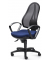 Bürodrehstuhl COMFORT NET, schwarz/blau / schwarz, mit Armlehnen, bis 110kg, ohne Kopfstütze