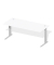 Schreibtisch Comfort Multi M, manuell höhenverstellbar, 64-84cm (H), 180x80cm (BxT), rechteckig, weiß / silber