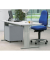 Schreibtisch Comfort Multi M, manuell höhenverstellbar, 64-84cm (H), 180x80cm (BxT), rechteckig, weiß / silber