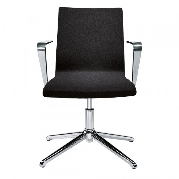 4251635612403 - Konferenzstuhl TURN schwarz chrom mit Armlehnen Fußkreuz mit Gleitern 4251635612403 Deskin 4251635612403 - Konferenzstuhl TURN schwarz chrom mit Armlehnen Fußkreuz mit Gleitern 4251635612403 Deskin