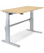 Sitz-Steh-Schreibtisch Comfort MULTI M, elektrisch h&ouml;henverstellbar, 65,5-103,5cm (H), 120x80cm (BxT), rechteckig, ahorn / silbe