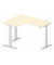 Sitz-Steh-Schreibtisch Comfort Multi M Pro, elektrisch höhenverstellbar, 64-130cm (H), 180x80cm (BxT), L-Form, ahorn / silber