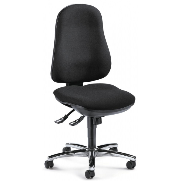 4251635612564 - Bürodrehstuhl COMFORT I schwarz   chrom bis 110kg ohne Kopfstütze 4251635612564 Deskin