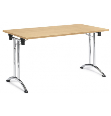 Klapptisch 250696, 73cm (H), 140x70cm (BxT), rechteckig, buche / chrom