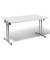 Klapptisch MODUL, 140x80cm (BxT), 72cm (H), Holz, rechteckig, wei&szlig; / chrom