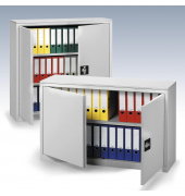 Stahlschrank BASE L 132150, abschlie&szlig;bar, 2 OH, lichtgrau, 120x75x38cm (BxHxT)