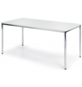 Besprechungstisch Deskin-Line, 72cm (H), 120x80cm (BxT), 6 Personen, rechteckig, wei&szlig; / chrom