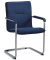 Besucherschwinger DESKIN1, dunkelblau / silber, mit Armlehnen, Freischwinger