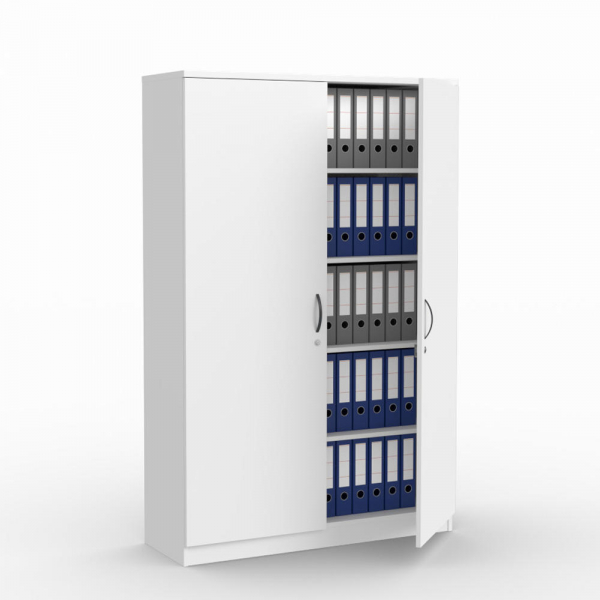 4251635613349 - Flügeltürenschrank MULTI M 272038 abschließbar 2x5 OH weiß 120x1835x42cm (BxHxT) 4251635613349 Deskin