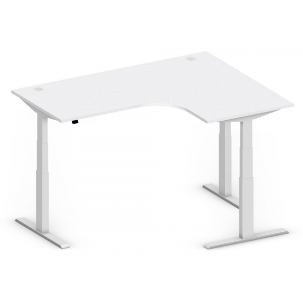 4251635613387 - Sitz-Steh-Schreibtisch Comfort Multi M Pro 285827 elektrisch höhenverstellbar  1800mmx800mm (BxT) L-Form lichtgrau   Alusilb