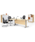 Schreibtisch Basic MULTI M, 74cm (H), 180x80cm (BxT), rechteckig, buche / silber