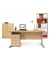 Schreibtisch Basic MULTI M, 74cm (H), 180x80cm (BxT), rechteckig, buche / silber