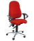 Bürodrehstuhl SITNESS 40, rot / chrom, mit Armlehnen, bis 110kg, ohne Kopfstütze