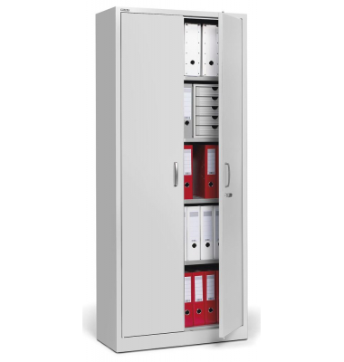 Stahlschrank BASE L 220908, abschlie&szlig;bar, 5 OH, lichtgrau, 80x195x42cm (BxHxT)