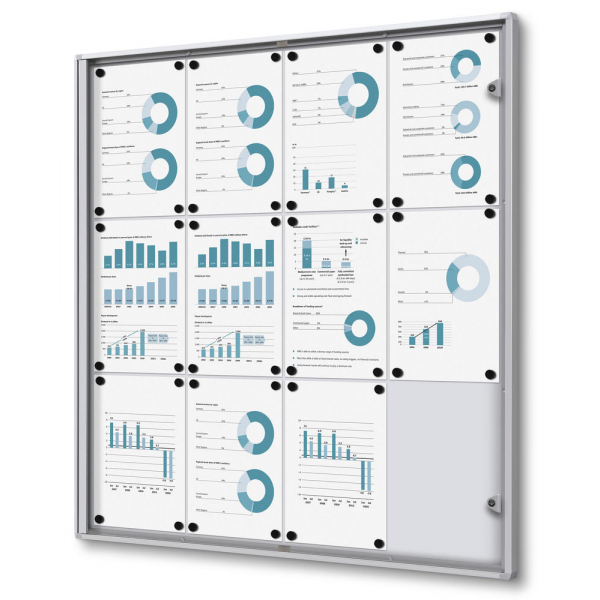 4251635613721 - Schaukasten 281452 12xA4 weiß silber Aluminium magnetisch 4251635613721 Deskin