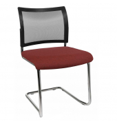 Besucherschwinger LAS VEGAS, bordeaux / chrom, ohne Armlehnen, Freischwinger