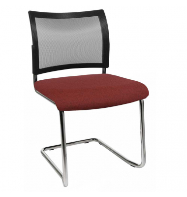 Besucherschwinger LAS VEGAS, bordeaux / chrom, ohne Armlehnen, Freischwinger