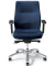 Bürodrehstuhl PARLANDO, blau / silber, mit Armlehnen, bis 150kg, ohne Kopfstütze