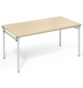 Klapptisch, 160x80cm (BxT), 72cm (H), Holz, rechteckig, ahorn / silber