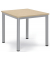 Besprechungstisch BASE-MODUL Q, 72cm (H), 80x80cm (BxT), 4 Personen, quadratisch, ahorn / silber