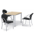Besprechungstisch 259678, 72cm (H), 80x80cm (BxT), 4 Personen, quadratisch, ahorn / silber