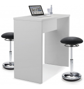 Bistrotisch, 113cm (H), 120x60cm (BxT), rechteckig, lichtgrau / wei&szlig;