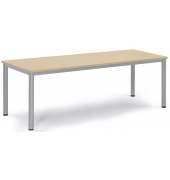 Besprechungstisch 259708, 72cm (H), 200x80cm (BxT), 8 Personen, rechteckig, ahorn / silber