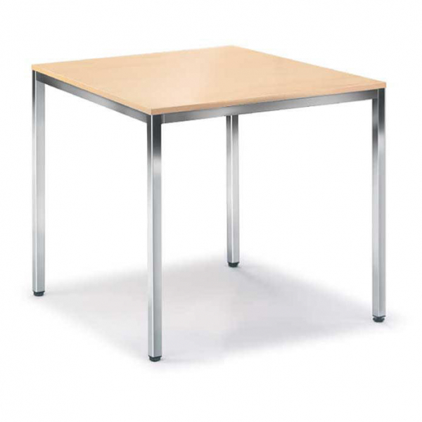 4251635614230 - Besprechungstisch 248682 72cm (H) 80x80cm (BxT) 4 Personen quadratisch buche chrom 4251635614230 Deskin 4251635614230 - Besprechungstisch 248682 72cm (H) 80x80cm (BxT) 4 Personen quadratisch buche chrom 4251635614230 Deskin