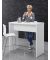 Bistrotisch Premium, 113cm (H), 120x60cm (BxT), rechteckig, wei&szlig; / wei&szlig;