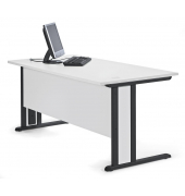 Schreibtisch Basic MULTI M, 74cm (H), 180x80cm (BxT), rechteckig, lichtgrau / anthrazit