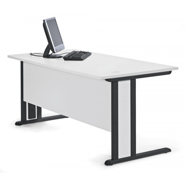 4251635614551 - Schreibtisch Basic MULTI M 275435 65-130cm (H) 180x80cm (BxT) rechteckig lichtgrau   anthrazit 4251635614551 Deskin