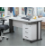 Schreibtisch Basic MULTI M, 74cm (H), 180x80cm (BxT), rechteckig, lichtgrau / anthrazit
