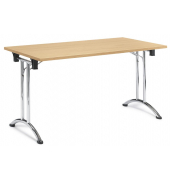 Klapptisch MODUL, 160x80cm (BxT), 73cm (H), Holz, rechteckig, buche / chrom