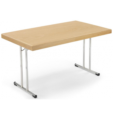 Klapptisch, 150x80cm (BxT), 73,8cm (H), Holz, rechteckig, buche / chrom