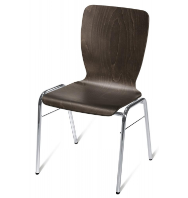Besucherstuhl JARA, wenge / chrom, ohne Armlehnen, 4-Fuß-Gestell