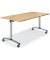 Klapptisch MODUL, 160x80cm (BxT), 72cm (H), Holz, rechteckig, buche / hellgrau, mit Rollen