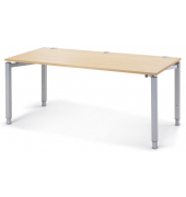 Schreibtisch CONCEPT LINE, manuell h&ouml;henverstellbar, 68-82cm (H), 180x80cm (BxT), rechteckig, buche / silber